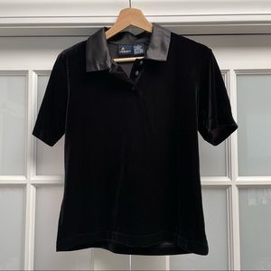 LizSport Black Velour Polo